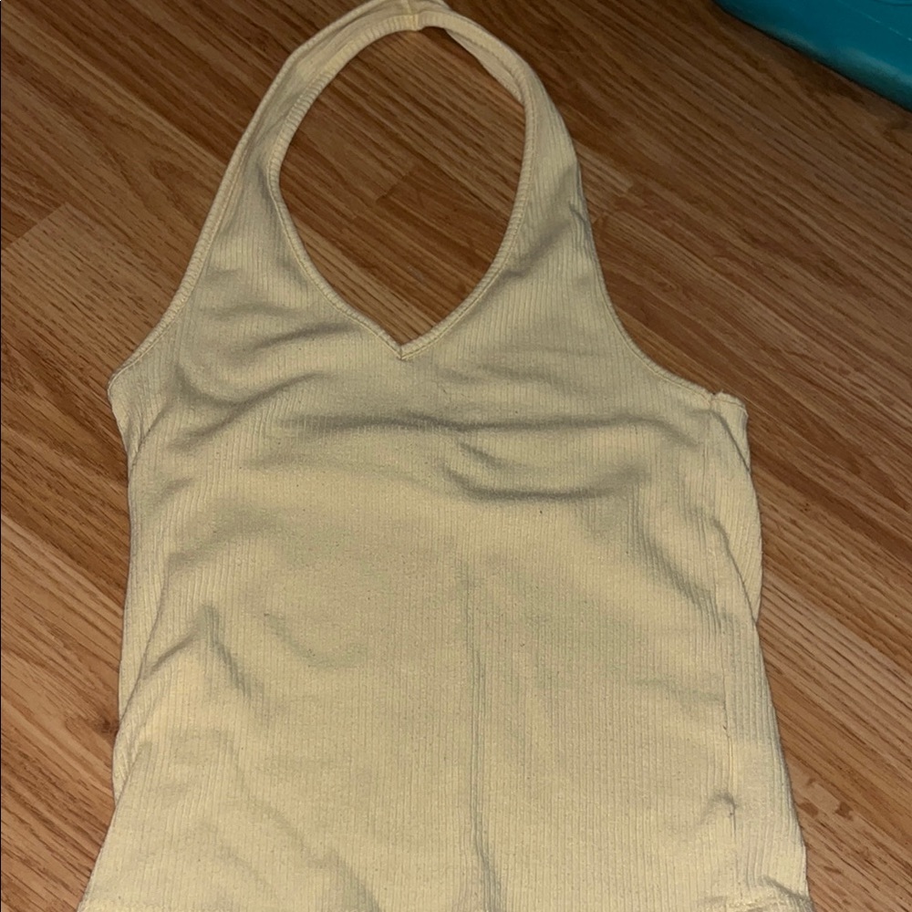American Eagle Light Yellow Halter Top